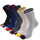 Mixed Colors Toe Socks for Men - 5 Pairs