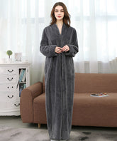 Zip Up Style Dressing Gown Bathrobe Maternity Robe