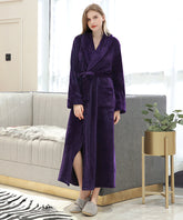 Long Bath Robe Womens Plush Soft Fleece Pajamas Sleepwear