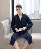 Navy Soft Knit Robe House Wear for Men