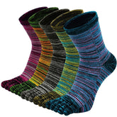 Hellomamma 5 Pairs Men Toe Socks - Cotton Colorful Running Five-Finger Sports Socks,