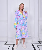 Star Plush Fleece Hooded Robes for Women