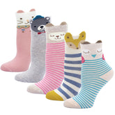 Cute Animals Children's Crew Socks - 5 Pairs