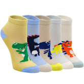 Cartoon Dinosaur Socks for Kids - 5 Pairs