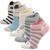 Animal Ankle Socks for Kids - 5 Pairs