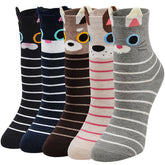 Cute Stripes Socks for Women - 5 Pairs