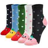 Cute Fruit Crew Socks for Women - 5 Pairs