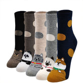 Cute Polka Dots Socks for Women - 5 Pairs