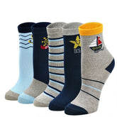 Navy Marine Boys Crew Socks - 5 Pairs