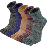 Hellomamma 5 Pair of Striped Toe Sports Socks - Breathable, Moisture-Wicking, Comfortable Athletic Running Socks for Men and Women - Cotton Material, Five-Finger Design, Ideal for Fitness, Gym, and Outdoor Activities