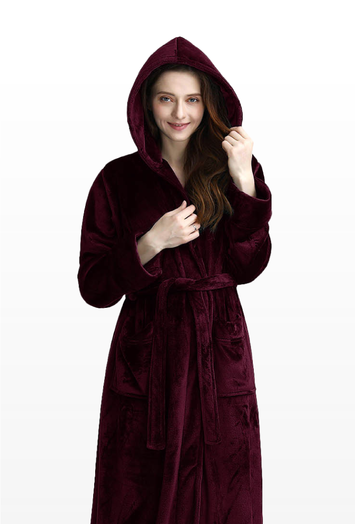 Fleece Hooded Women Robe
