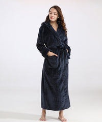 Women's Long Bathrobe Fleece Luxurious Flannel Pajamas