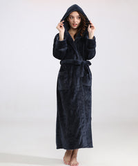 Women's Long Bathrobe Fleece Luxurious Flannel Pajamas