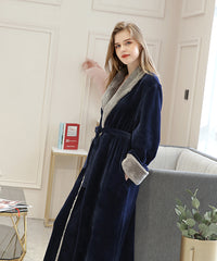 Women Fleece Long Warm Soft Plush Robes for Winter