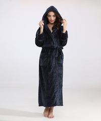 Women's Long Bathrobe Fleece Luxurious Flannel Pajamas