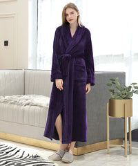 Long Bath Robe Womens Plush Soft Fleece Pajamas Sleepwear