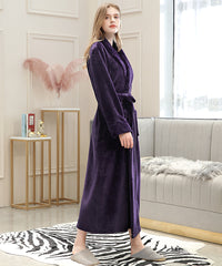 Long Bath Robe Womens Plush Soft Fleece Pajamas Sleepwear