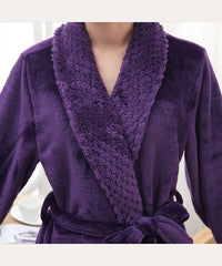 Long Bath Robe Womens Plush Soft Fleece Pajamas Sleepwear