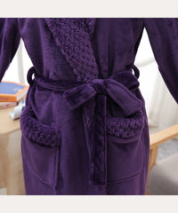 Long Bath Robe Womens Plush Soft Fleece Pajamas Sleepwear