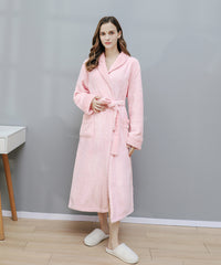 Long Bath Robe Womens Plush Soft Fleece Pajamas Sleepwear