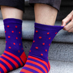 Vibrant Striped Crew Socks for Men - 5 Pairs