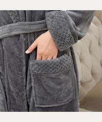 Long Bath Robe Womens Plush Soft Fleece Pajamas Sleepwear