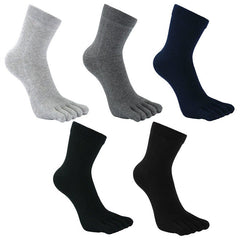 Plain Black Crew Socks for Men - 5 Pairs