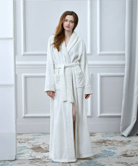 Long Bath Robe Womens Plush Soft Fleece Pajamas Sleepwear