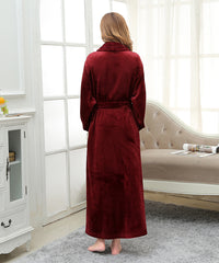 Long Bath Robe Womens Plush Soft Fleece Pajamas Sleepwear