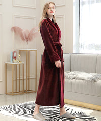 Long Bath Robe Womens Plush Soft Fleece Pajamas Sleepwear