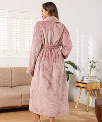 Long Bath Robe Womens Plush Soft Fleece Pajamas Sleepwear