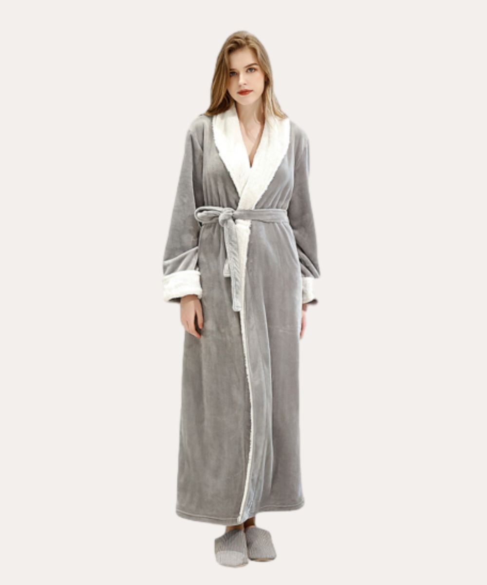 Warm Robe Hellomamma Winter Fleece Long Warm Soft Plush Robes for Wamen – HELLOMAMMA