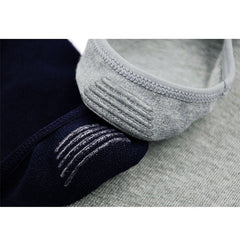 Plain Black Non-show Toe Socks - 4 Pairs