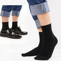 Plain Black Crew Socks for Men - 5 Pairs