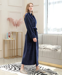 Long Bath Robe Womens Plush Soft Fleece Pajamas Sleepwear