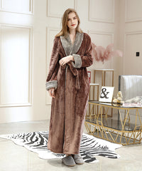 Women Fleece Long Warm Soft Plush Robes for Winter