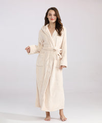 Women's Long Bathrobe Fleece Luxurious Flannel Pajamas