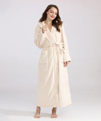 Women's Long Bathrobe Fleece Luxurious Flannel Pajamas