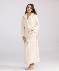 Women's Long Bathrobe Fleece Luxurious Flannel Pajamas