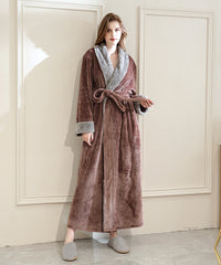 Women Fleece Long Warm Soft Plush Robes for Winter