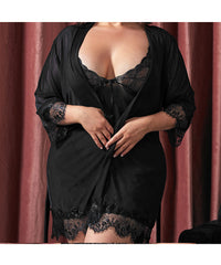 Elegant Plus Size Sexy Pajamas Lingerie Sets -3 Piece