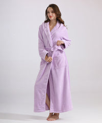 Women's Long Bathrobe Fleece Luxurious Flannel Pajamas