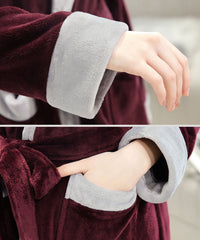 Soft Long Bathrobe for Women with Hood & Wide Shawl Collar