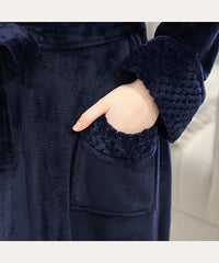 Long Bath Robe Womens Plush Soft Fleece Pajamas Sleepwear