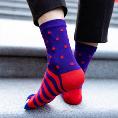 Vibrant Striped Crew Socks for Men - 5 Pairs