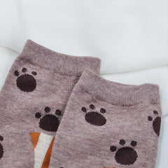 Cute Animal Design Crew Socks - 5 Pairs