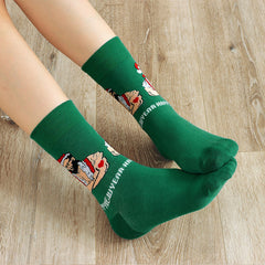 Christmas Crew Socks for Women - 5 Pairs