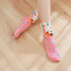 Cute Cat Socks for Women - 5 Pairs