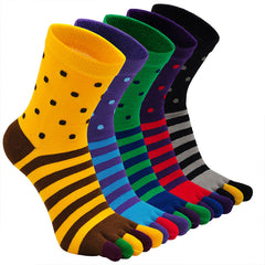 Vibrant Striped Crew Socks for Men - 5 Pairs