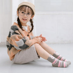 Cute Animal Pink Socks for Girls - 5 Pairs